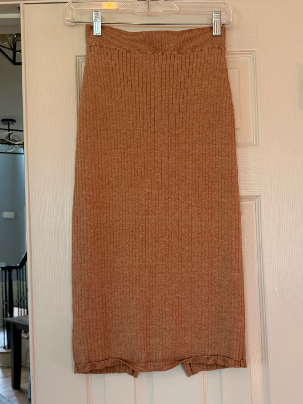 FREE PEOPLE Skyline Midi Sweater Skirt - Caramel Heather - Small - Picture 9 of 9